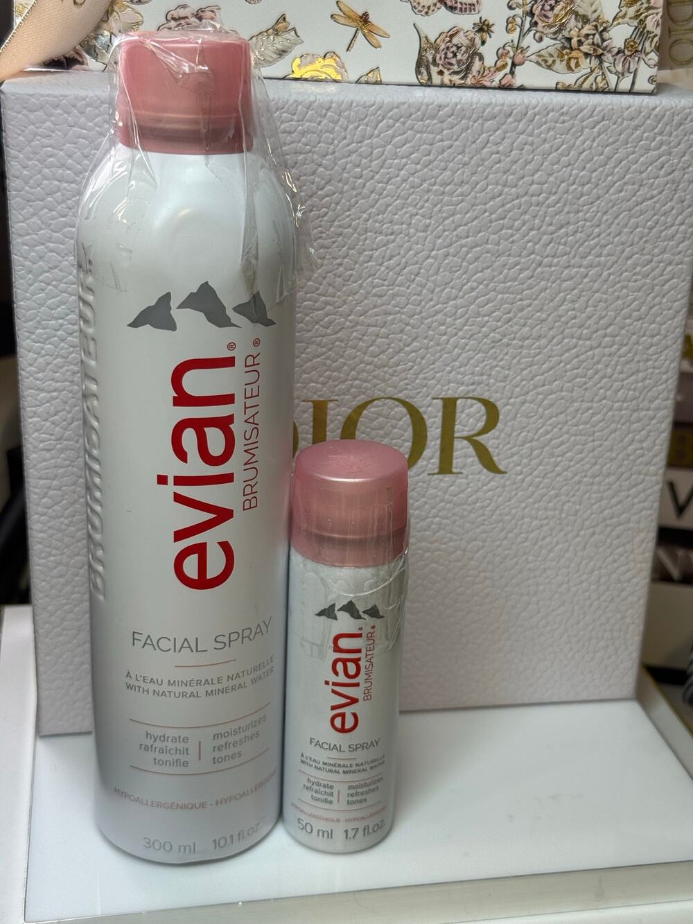 Evian Facial Spray BUNDLE - 50 mL AND 300 mL - NEW